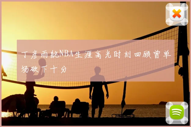 丁彦雨航NBA生涯高光时刻回顾曾单场砍下十分