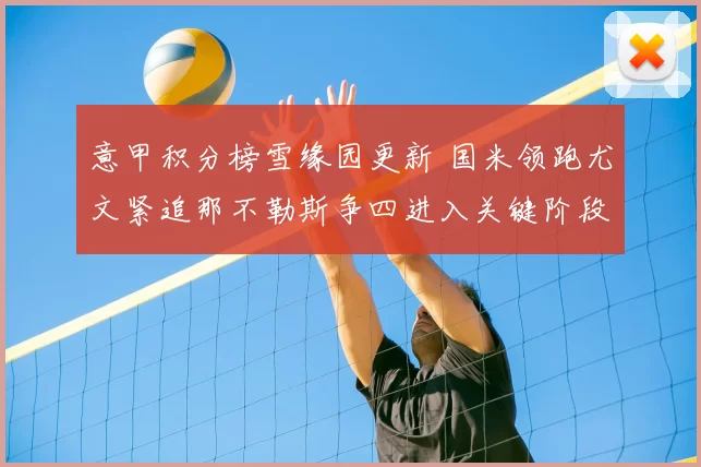 意甲积分榜雪缘园更新 国米领跑尤文紧追那不勒斯争四进入关键阶段